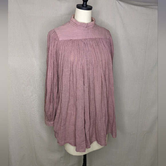 Vintage 70s Amerikan Climax Pink Gauze Blouse - Small - Picture 1 of 15